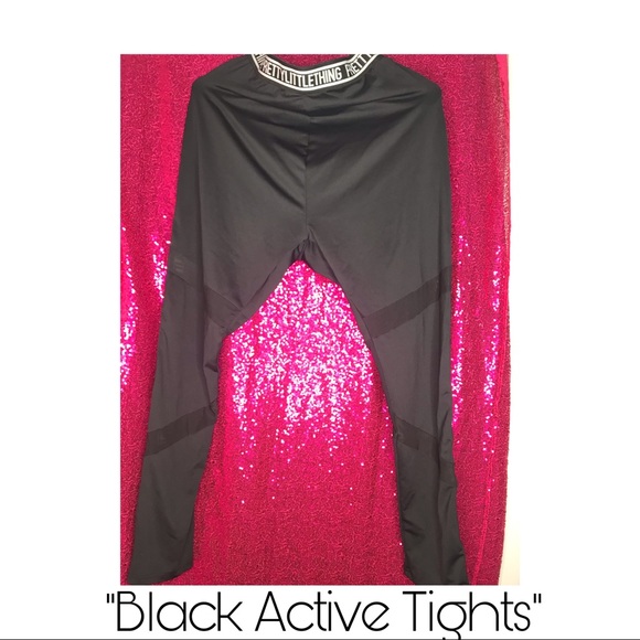 US L UK 18 Black Active Tights - Picture 1 of 2